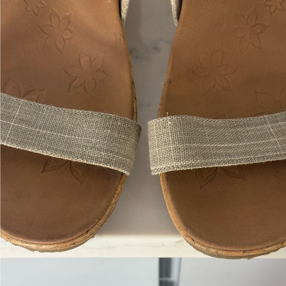 Skechers Women's Light Gray Cork Wedge Sandals - Picture 6 of 13